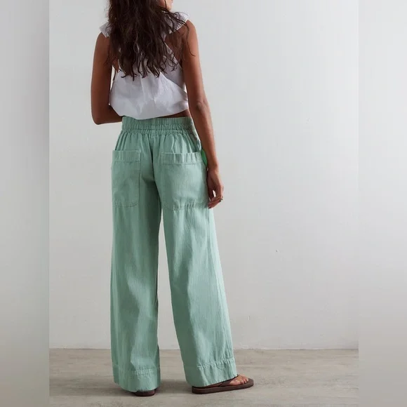 Women’s We The Free Breezy Denim Pull-on Jeans Sea Mist Size M - Picture 4 of 9